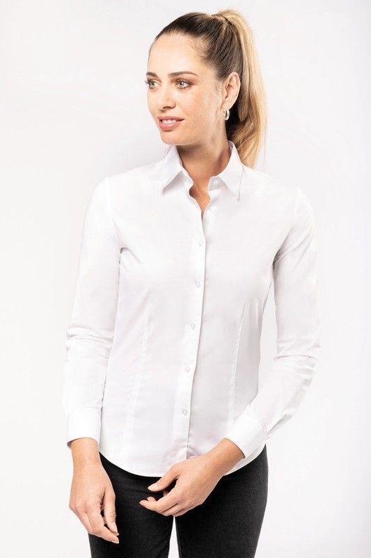 CAMISA STRETCH MANGA LARGA MUJER