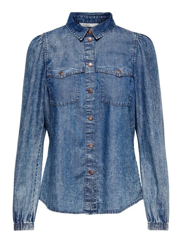 Camisa tejana entallada Only Medium Blue