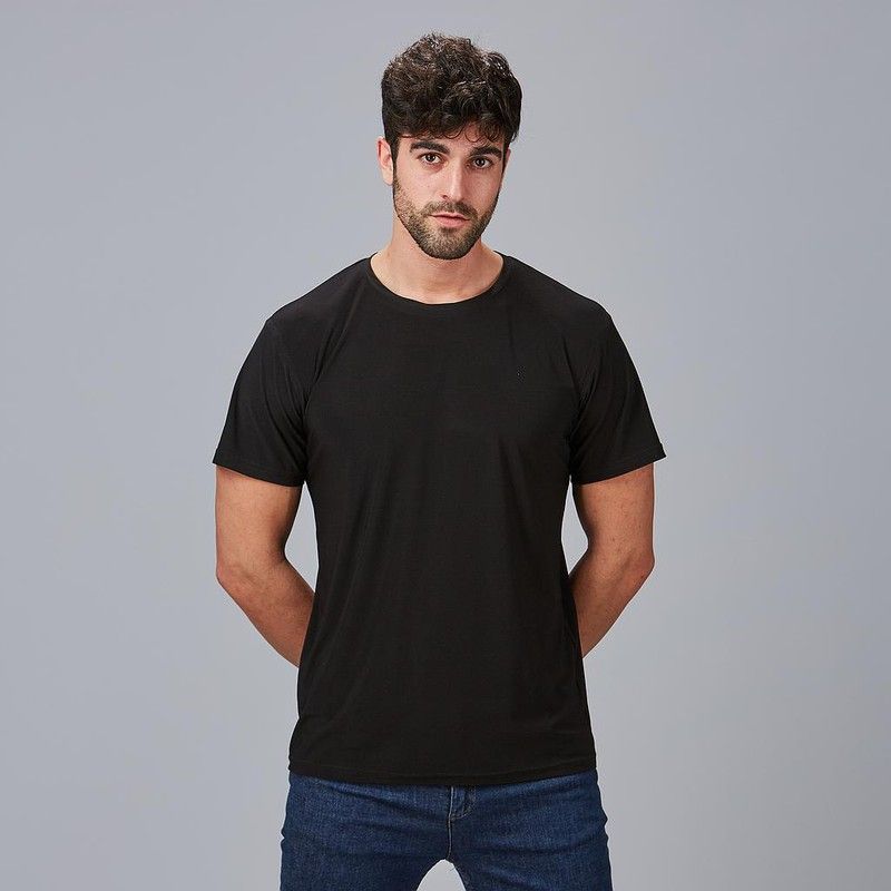 Camiseta antimanchas MC hombre negro o blanco
