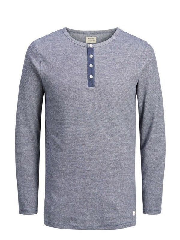 Camiseta básica con 3 botones Jack & Jones Mood Indigo