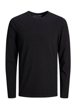 Camiseta básica elástica lisa Jack & Jones Black