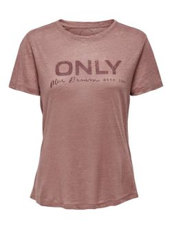 Camiseta básica jaspeada con logotipo Only Burlwood