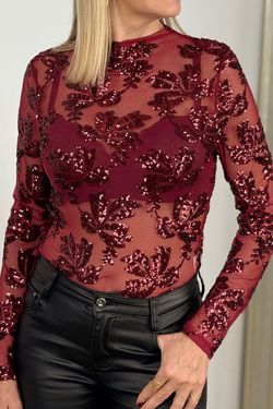 Camiseta Cloé burdeos