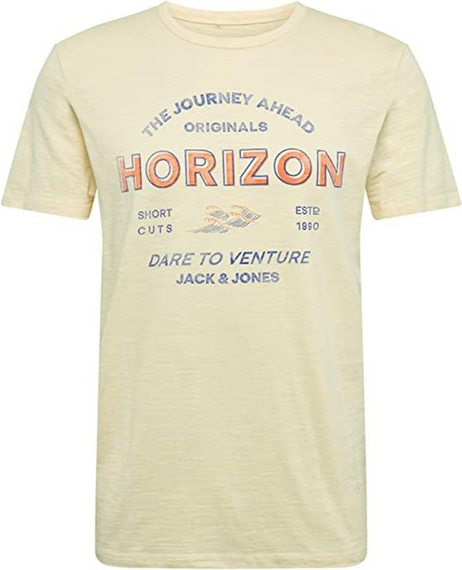 Camiseta con cuello redondo y letras desgastadas Jack & Jones Flan