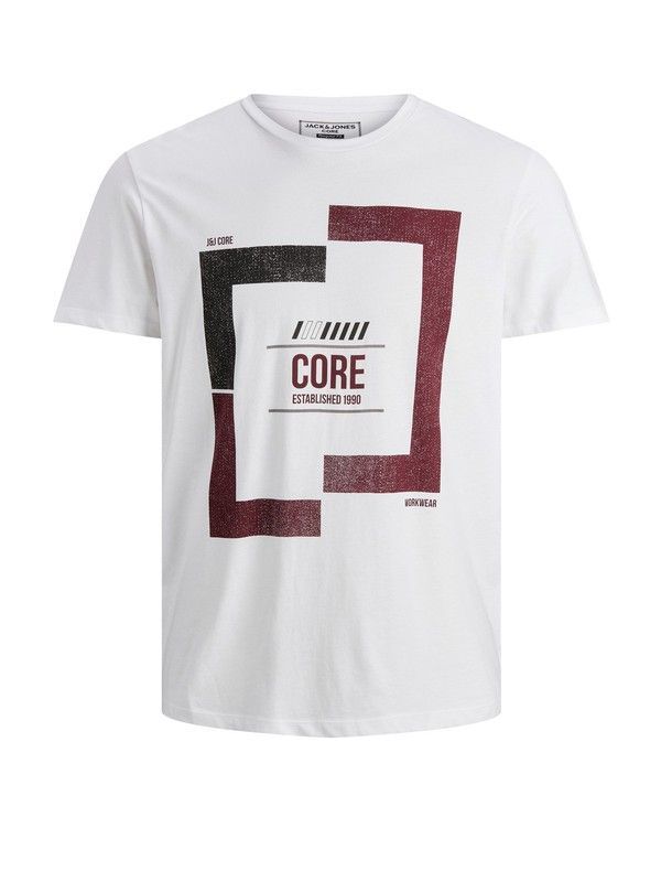 Camiseta con print branding Jack & Jones White