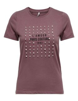 Camiseta con print & perlas Only Rose