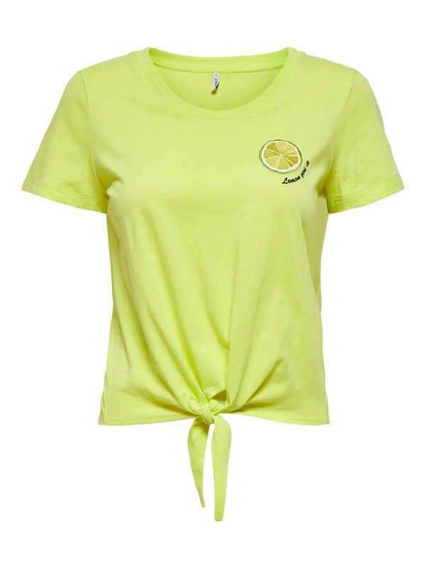 Camiseta corta anudada Only Sunny Lime