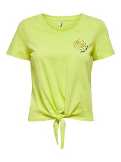 Camiseta corta anudada Only Sunny Lime