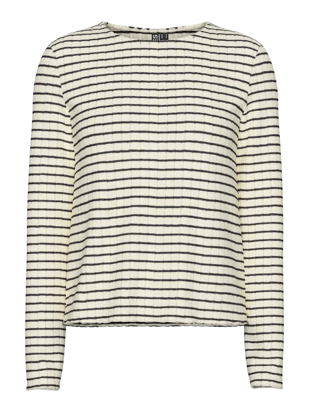 Camiseta corta de canalé con rayas Pieces Birch