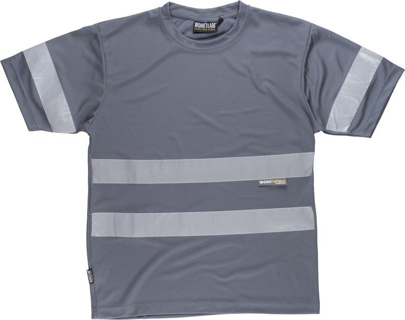 Camiseta cuello caja, manga corta Gris