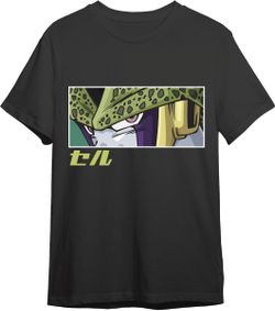 Camiseta Dbz Cell Eyes Negro T
