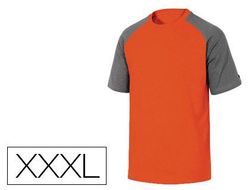 Camiseta de Algodon Deltaplus Color Gris Naranja Talla Xxxl
