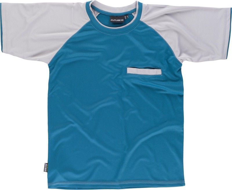 Camiseta de manga corta con mangas a contraste Azafata /Gris Claro