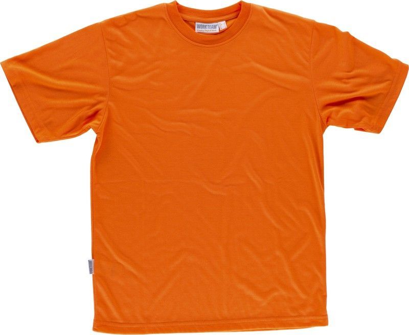 Camiseta de manga corta lisa sin bolsillos Naranja A.V.