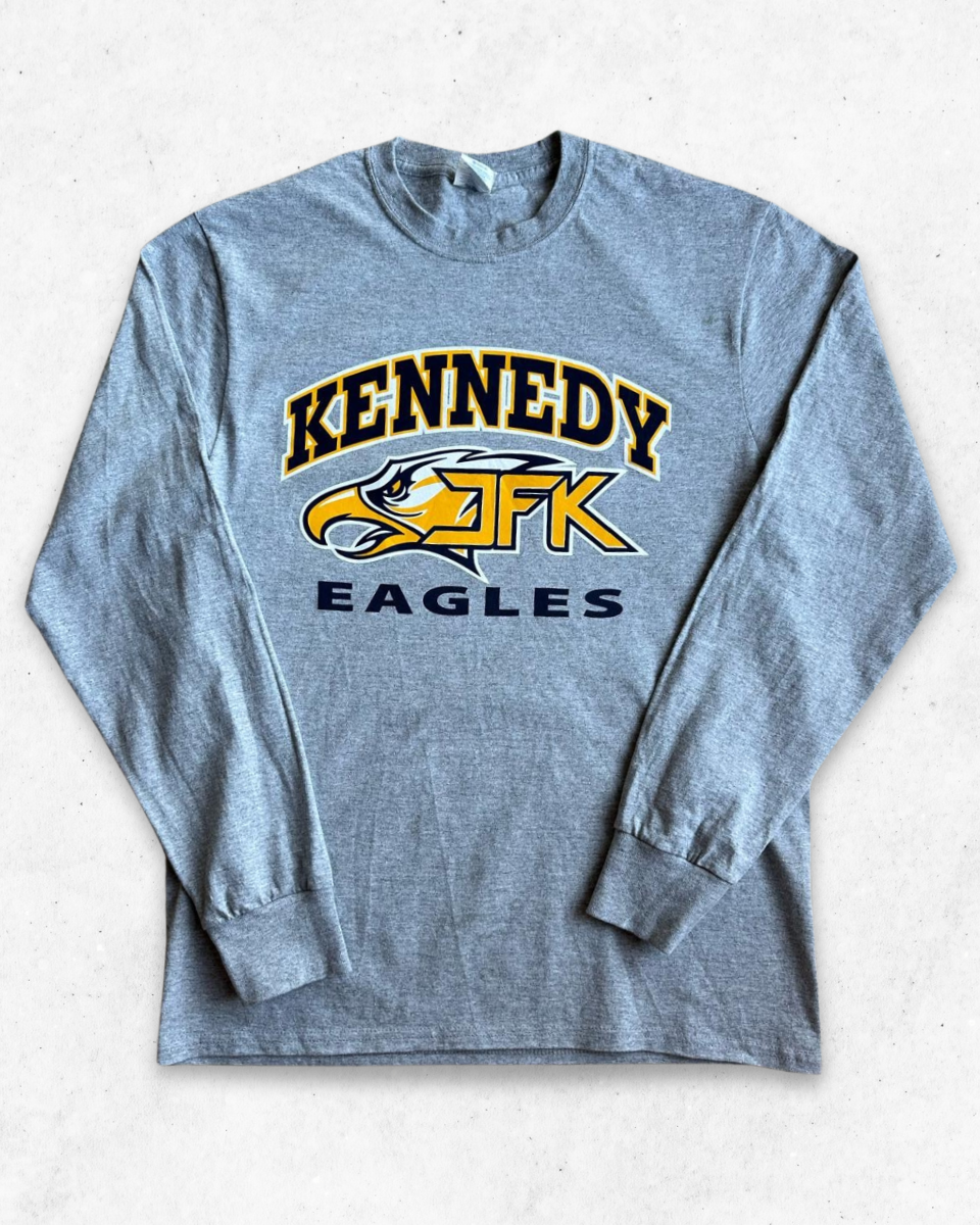 Camiseta de Manga Larga American Vintage Kennedy Eagles JFK Gris M