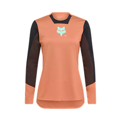 🦊💪 Camiseta de Manga Larga FOX Defend Elevated Mujer  | Resistencia y Comodidad MTB Coral