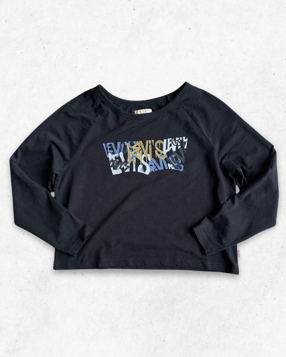 Camiseta de Manga Larga Levis Crop Mujer Negro S