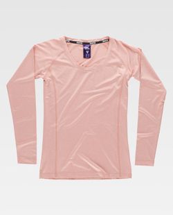 Camiseta de mujer con manga larga Color Melocotón