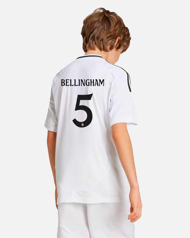 Camiseta de Niñ@ Oficial 1ª equipación Real Madrid CF 2024-2025 Bellingham 5 Adidas