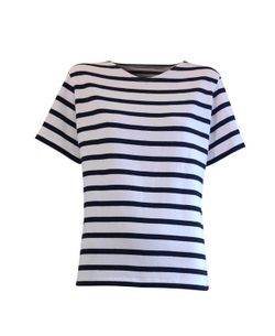 Camiseta de rayas marino y blanco de mujer