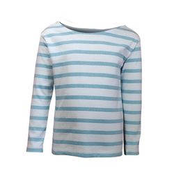 Camiseta de rayas turquesa de manga larga para niños y niñas