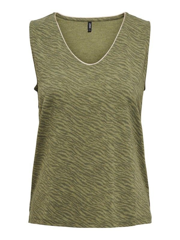 Camiseta de tirante ancho con print animal Only Martini Olive