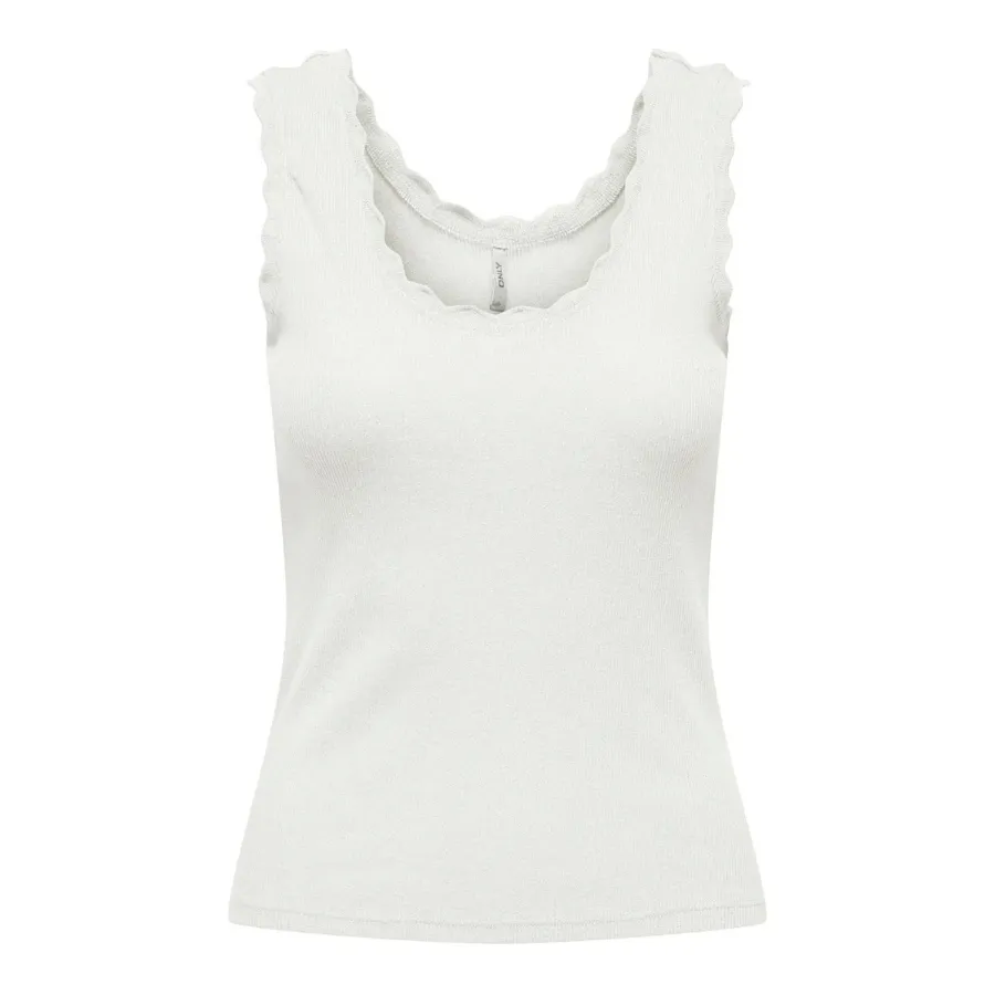 Camiseta de tirantes con detalle metalizado Only Cloud Dancer