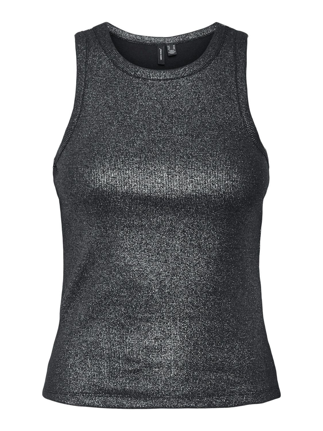 Camiseta de tirantes metalizada Vero Moda Black