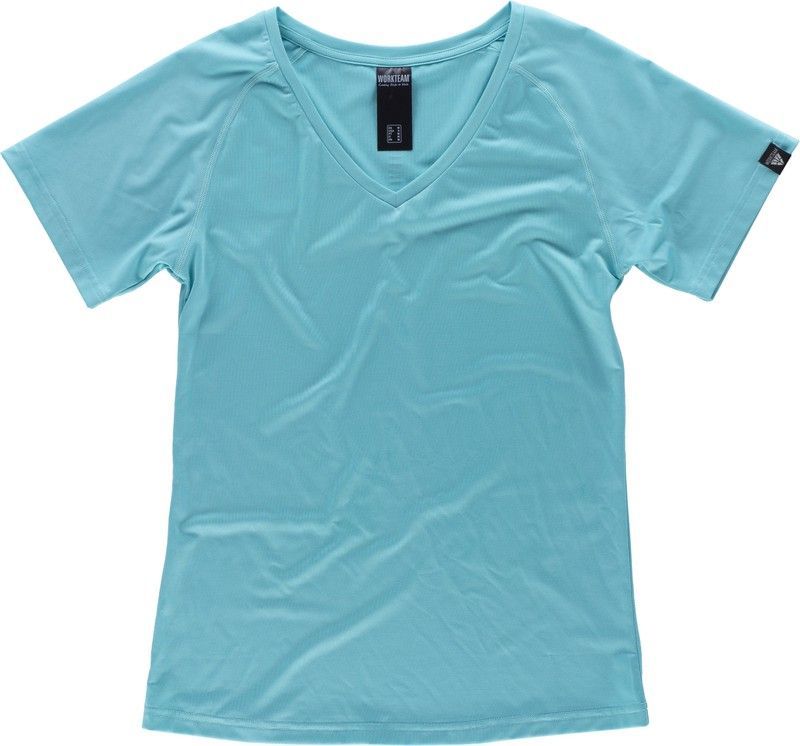 Camiseta deporte de mujer manga Turquesa