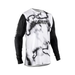 ⚪🔥 Camiseta Leatt MTB Gravity 8.0 Blanco Heatmap – Máximo rendimiento con estilo de competición 🚵‍♂️💨