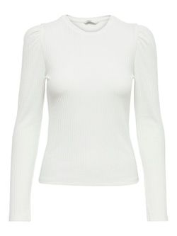 Camiseta lisa con canalé Only Cloud Dancer