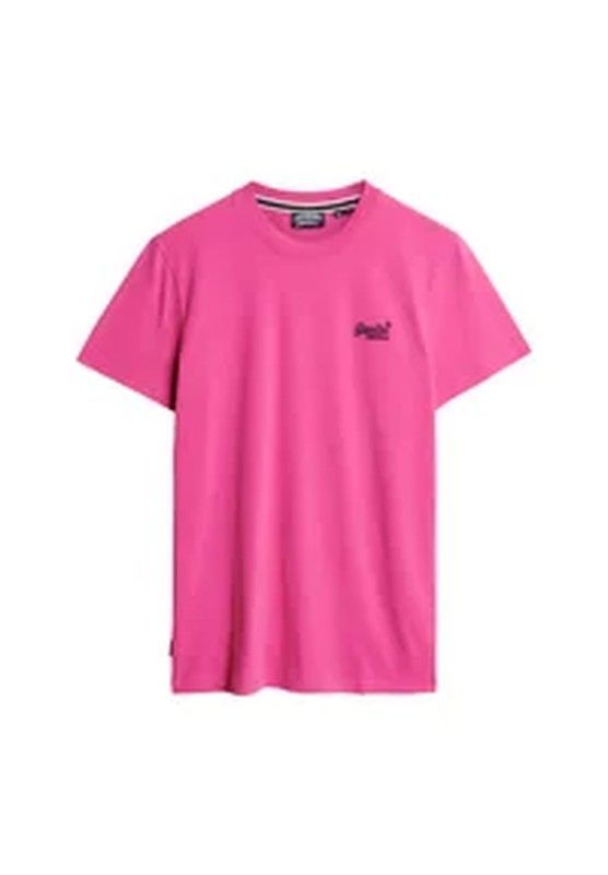 Camiseta m/c básica con logotipo bordado Superdry Echo Pink