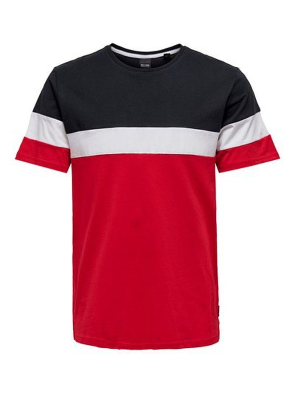 Camiseta m/c combinada tricolor Only & Sons Dark Navy