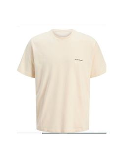 Camiseta m/c con backprint Jack & Jones Antique White
