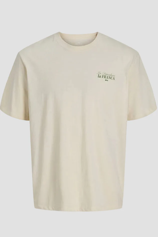 Camiseta m/c con backprint La Dépendance Jack & Jones Antique White