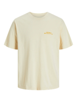 Camiseta m/c con backprint multicolor Jack & Jones Antique White