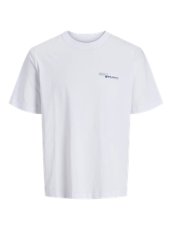 Camiseta m/c con backprint multicolor Jack & Jones Bright White