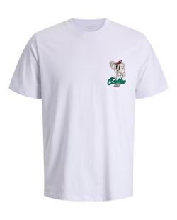 Camiseta m/c con backprint "Slow sunday" Jack & Jones White