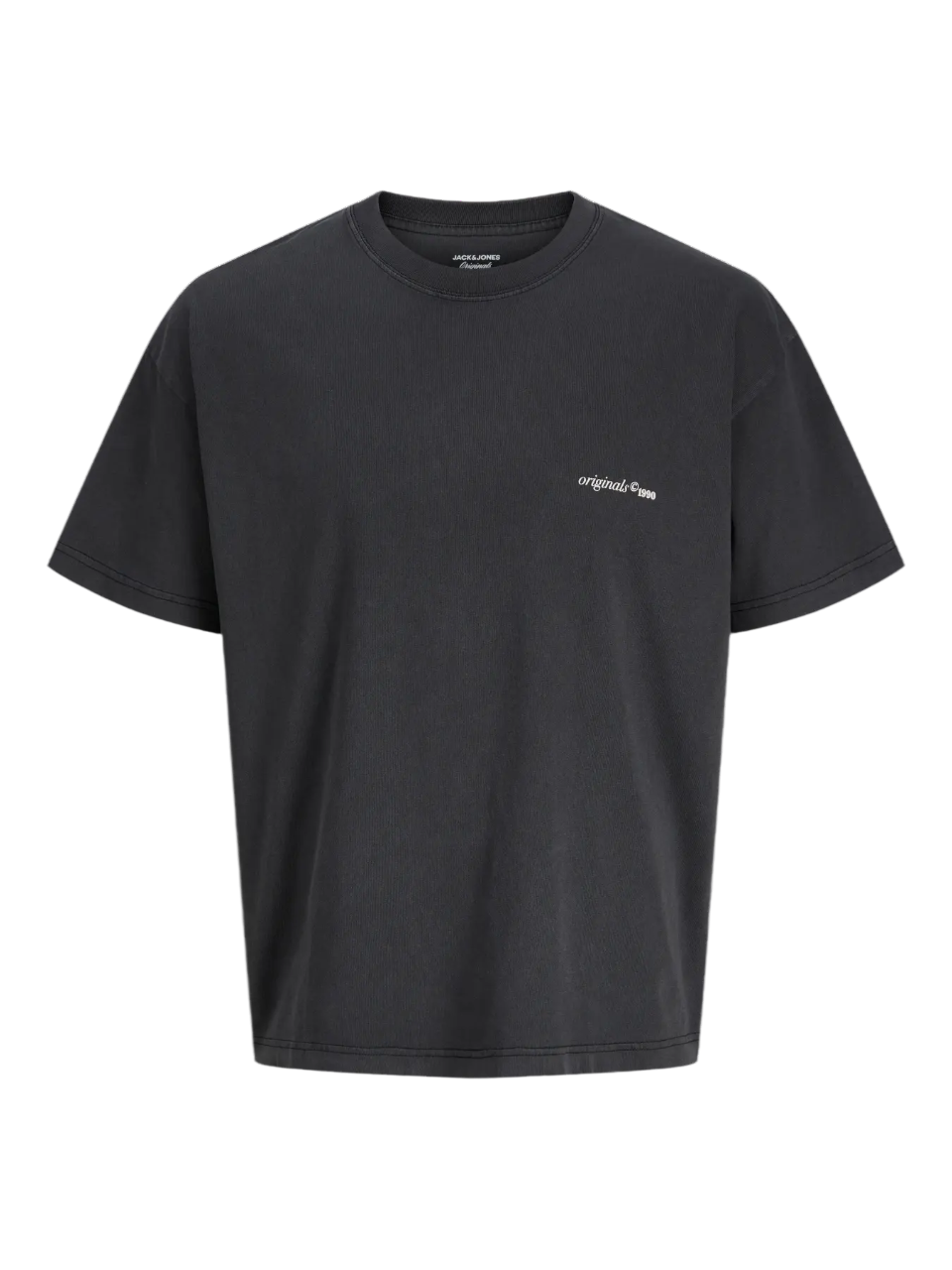 Camiseta m/c con backprint y de aspecto envejecido Jack & Jones Black