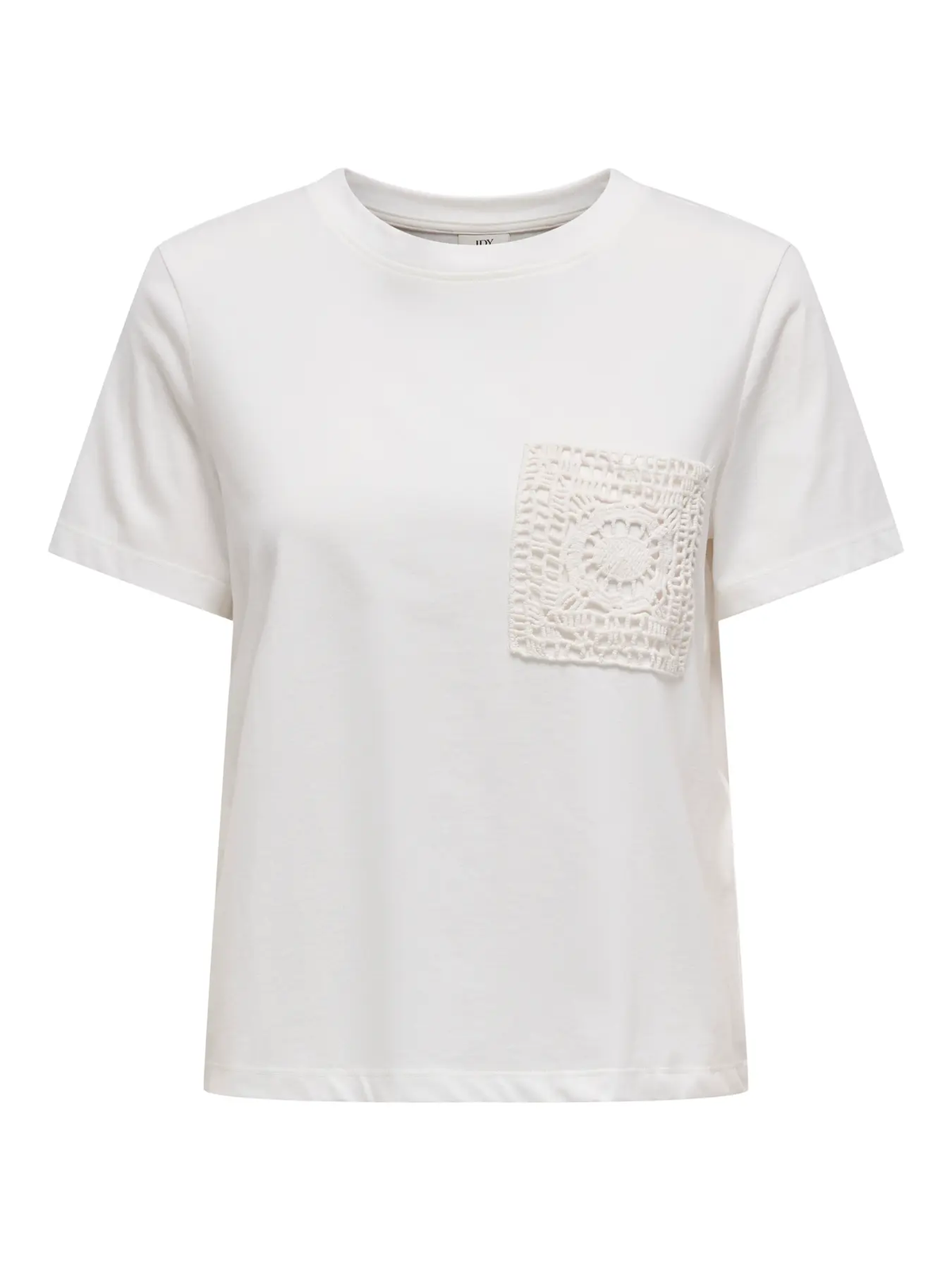 Camiseta m/c con bolsillo crochet Jdy Cloud Dancer