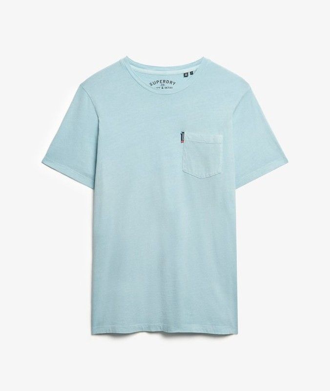 Camiseta m/c con bolsillo envejecida Superdry Washed Sunset Blue