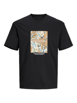 Camiseta m/c con cuadro print floral Jack & Jones Black