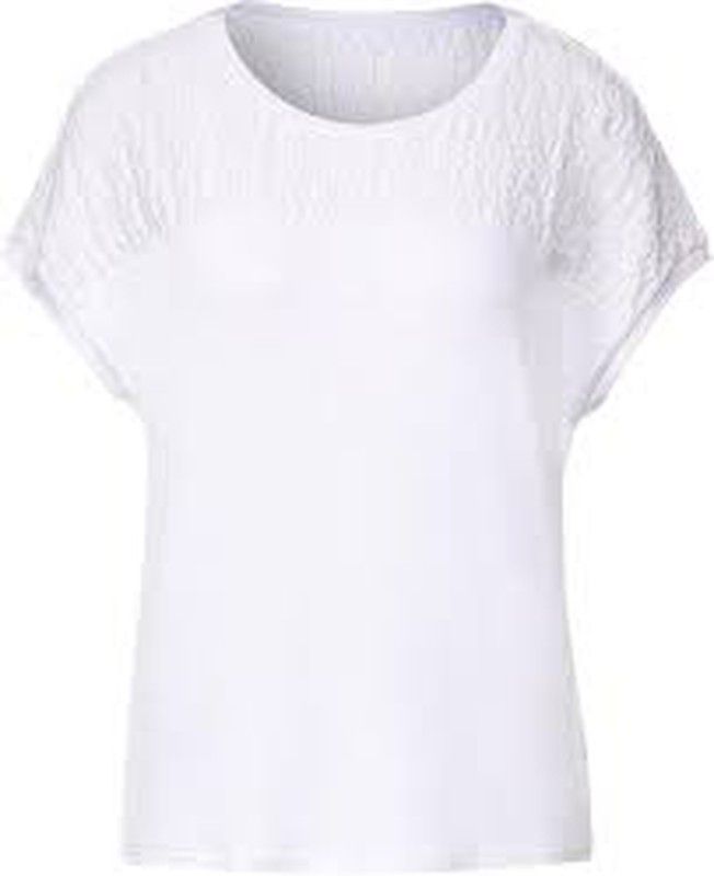 Camiseta m/c con detalle calado Street One White