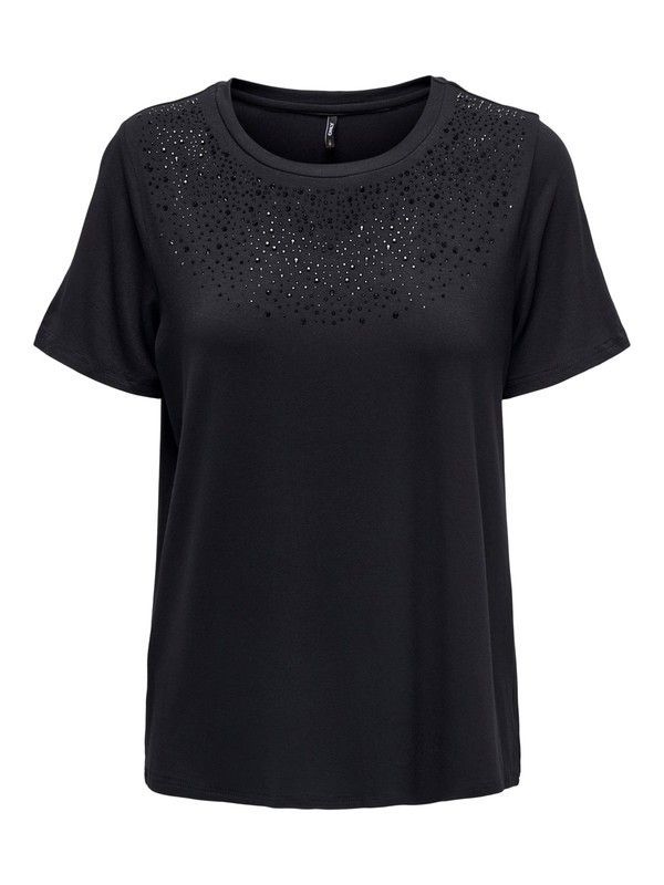 Camiseta m/c con detalles brillantes Only Black
