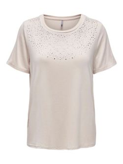 Camiseta m/c con detalles brillantes Only Pumice Stone