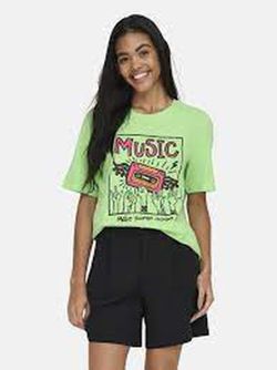 Camiseta m/c con dibujo cassette Only Green