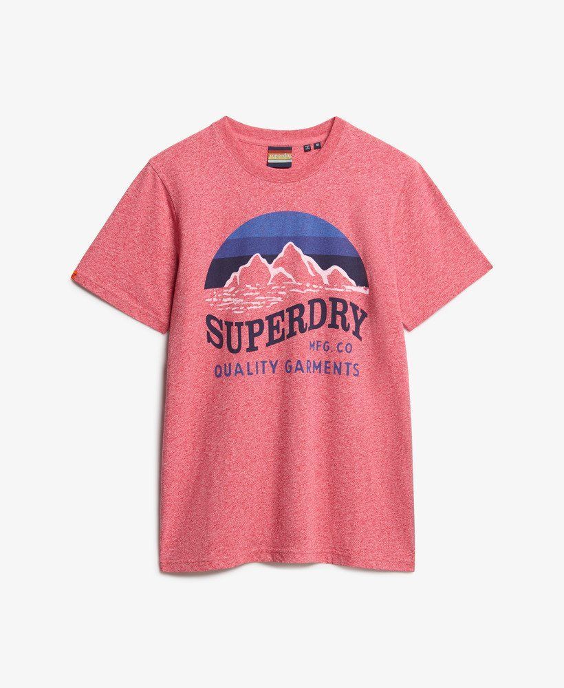 Camiseta m/c con dibujo tricolor montañas Superdry Red