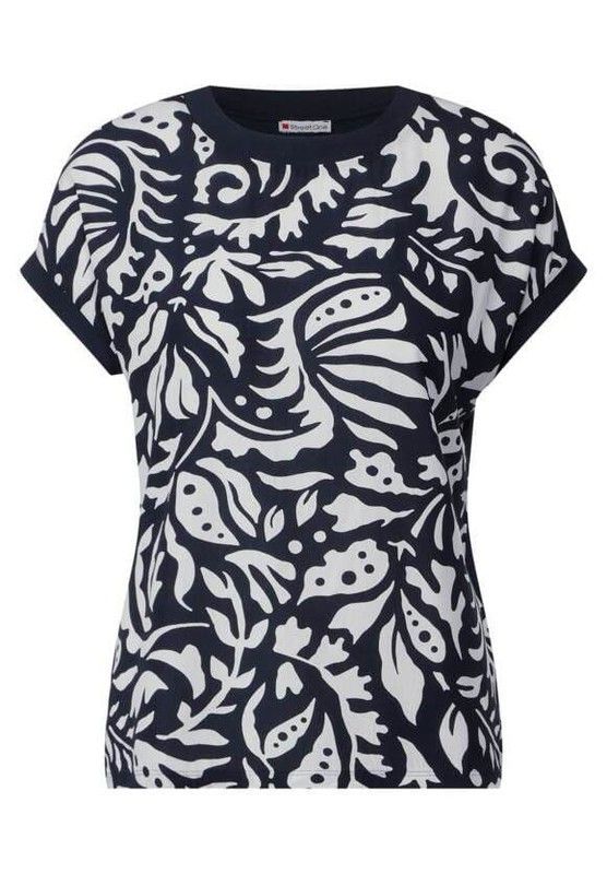 Camiseta m/c con estampado abstracto Street One Deep Blue