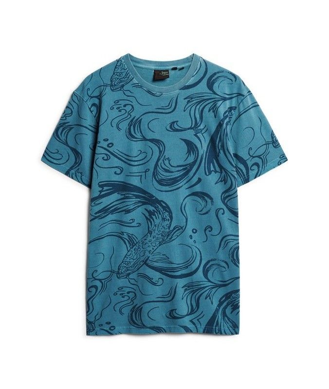 Camiseta m/c con estampado olas Superdry Quayside