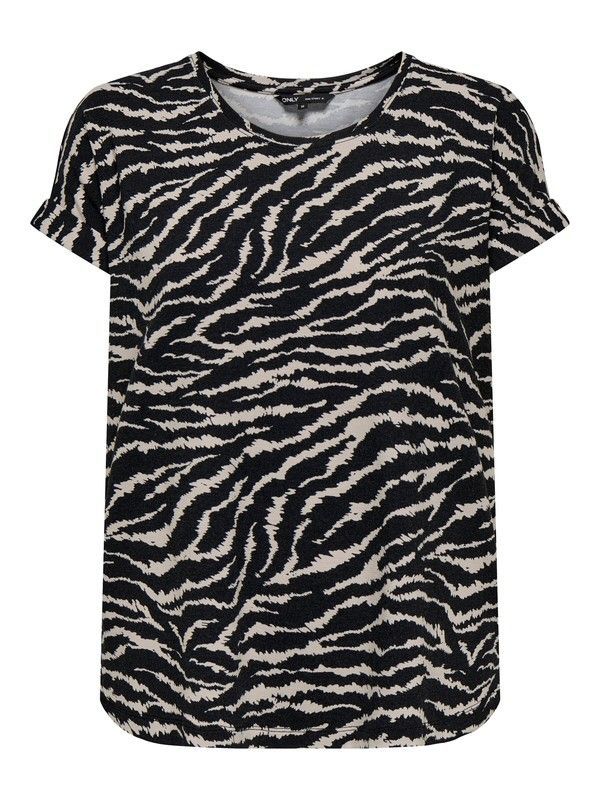 Camiseta m/c con estampado zebra Only Cloud Dancer